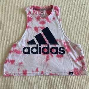 ADIDAS tie dye crop workout tank